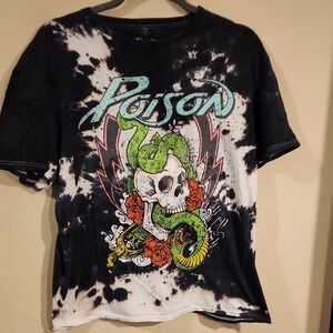 Poison Graphic Tie-Dye Short Sleeve Tee - Black/White